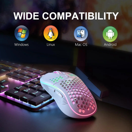 2.4G Wireless Mouse with RGB Gaming Mouse