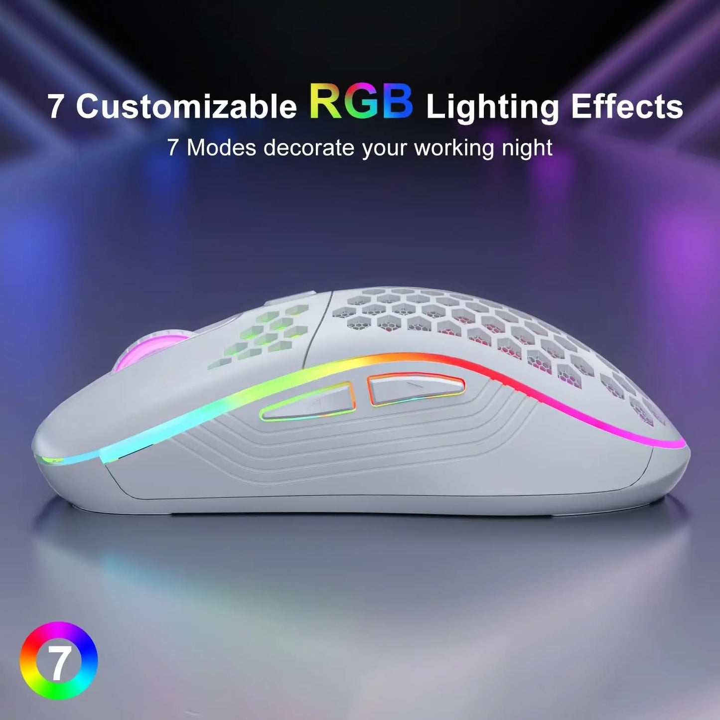 2.4G Wireless Mouse with RGB Gaming Mouse